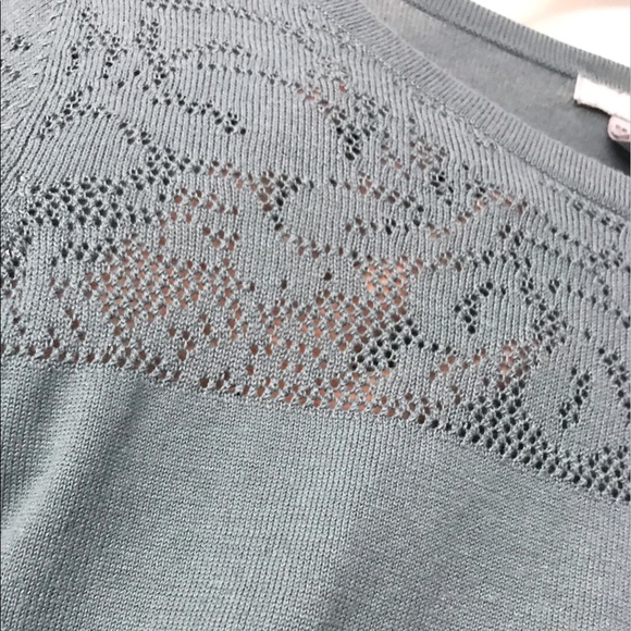 Sage green sweater with lace details - Picture 3 of 3